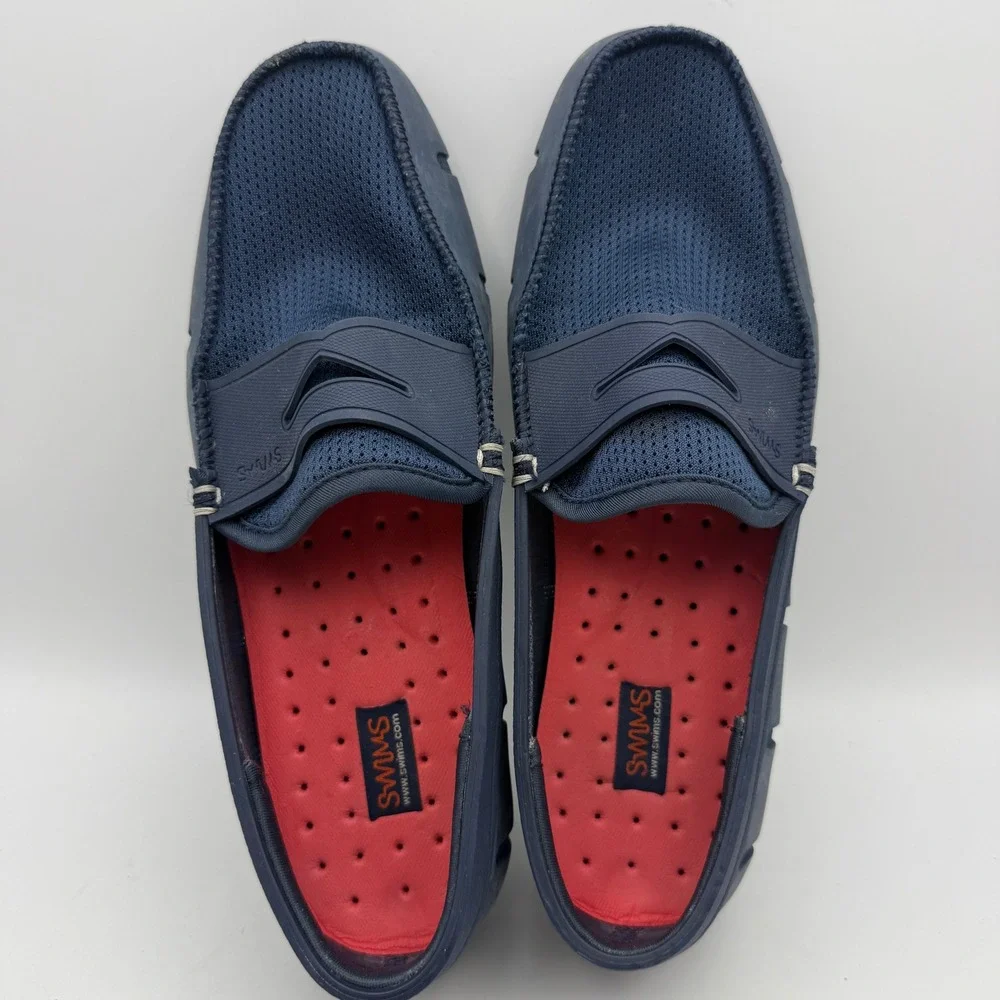 Swims Penny Loafer Driver Mens 7 Navy Blue Mesh Water Resistant Boat Shoes